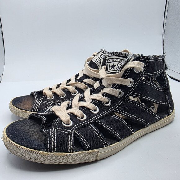 Converse Chuck Taylor All Star Gladiator Womens Size 7 Black White Sandals - Picture 4 of 13